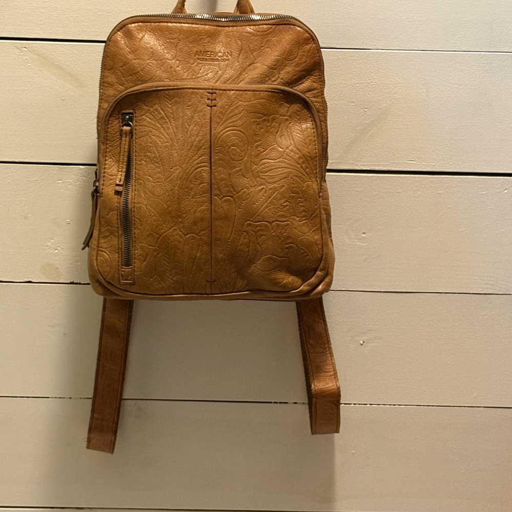 American West Brown Leather Backpack
